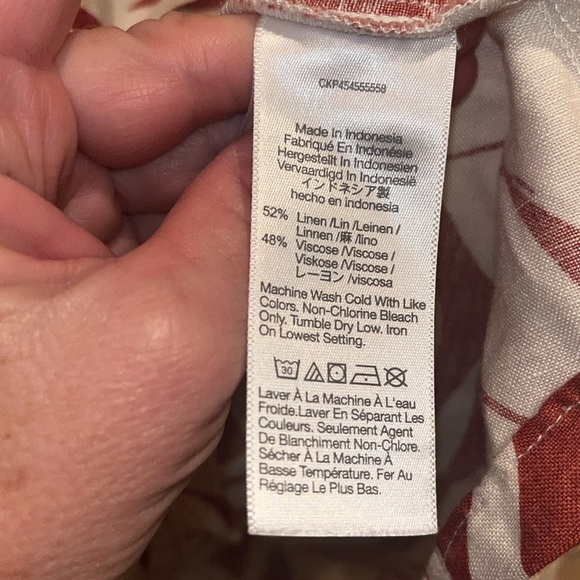 Madewell viscose and linen palm tree leaf print skirt size 14 - Picture 6 of 9
